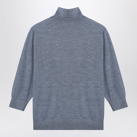 THE ROW Cashmere Turtleneck Jumper with High Collar and Three-Quarter Sleeves