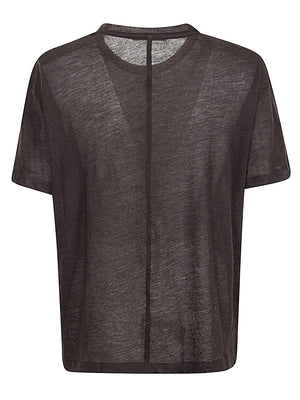 THE ROW Cashmere Crew Neck Top with Decorative Contrast Stitching