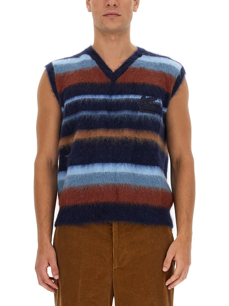 ETRO Slim Fit Mini Stripe Pattern Vest (Size L)