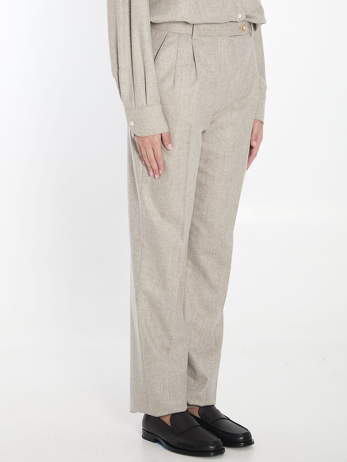 THE ROW Straight-Leg Pleated Trousers - Regular Fit