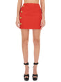 BALMAIN Wool Mini Skirt with Buttons - Size 38