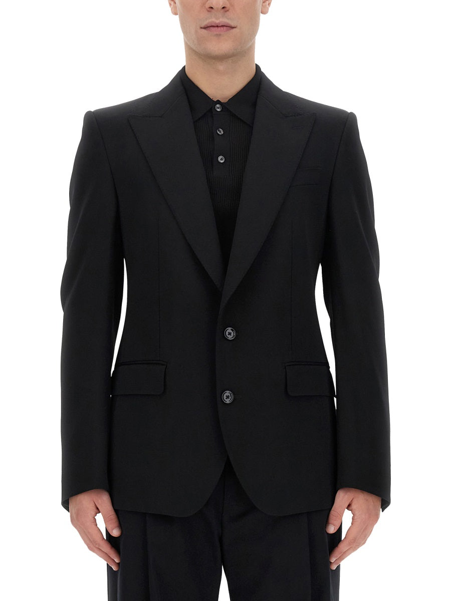 DOLCE & GABBANA Single-Breasted Wool Jacket - Size 48 IT