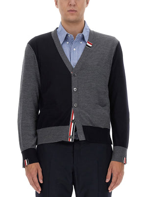 THOM BROWNE Men's Virgin Wool Cardigan - Size 4 JP