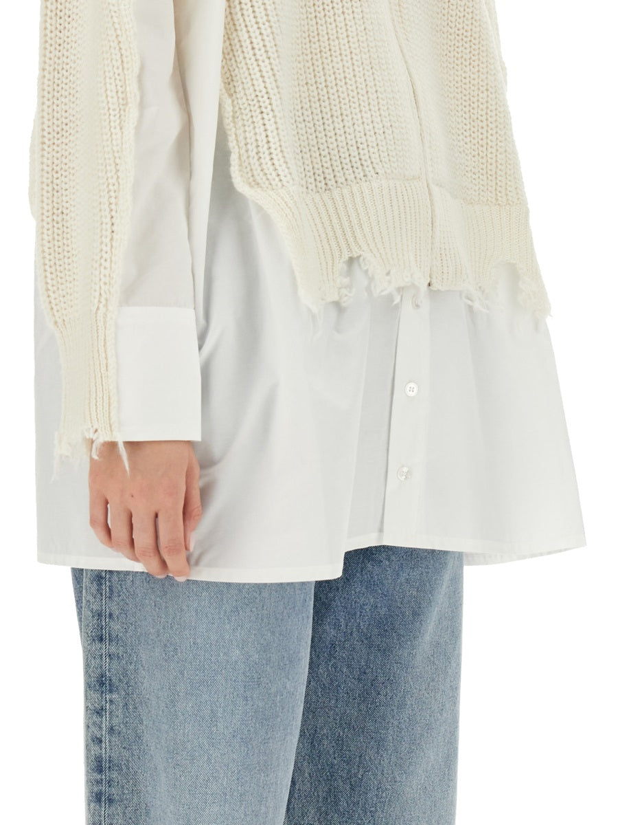 MM6 MAISON MARGIELA Oversized Ribbed Cardigan with Zipper - Size S