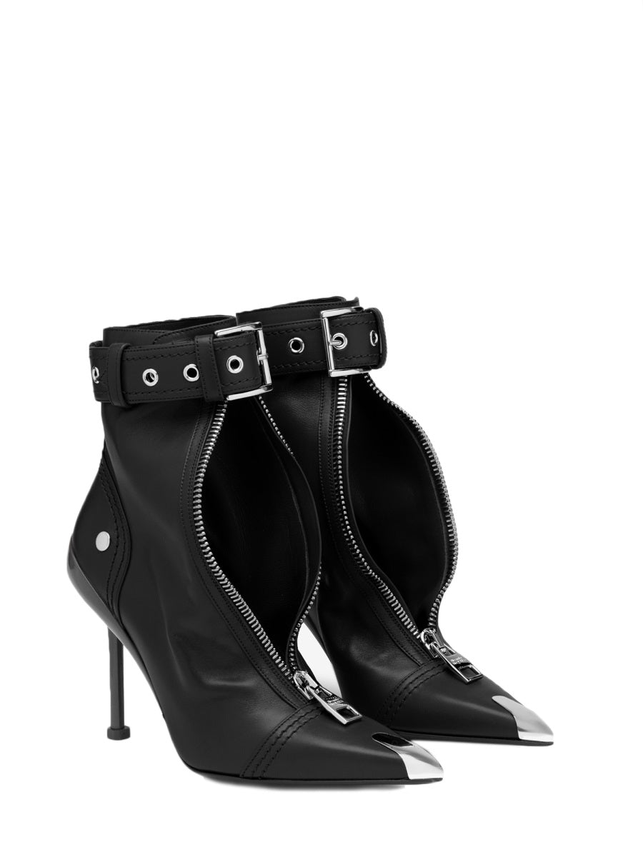 ALEXANDER McQUEEN Women's Leather Slash Biker Boot