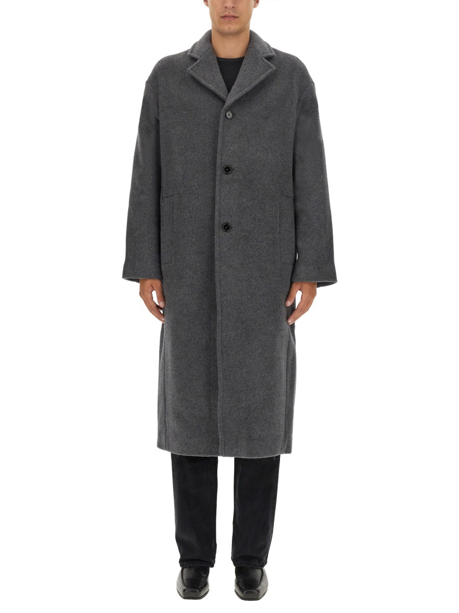 SÉFR Elegant Wool-Cashmere Trench Coat for Men - Size L