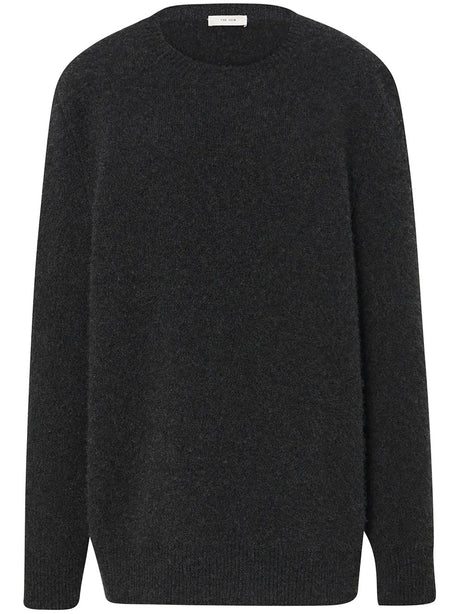 THE ROW Cashmere and Silk Jumper with Ribbed Cuffs and Hem - Crew Neck, Long Sleeves