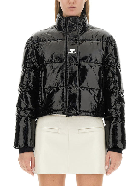 COURREGES Cropped Mini Vinyl Down Jacket