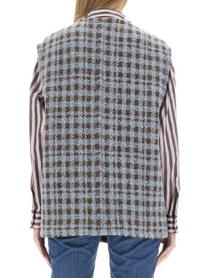 ETRO Oversized Houndstooth Knit Vest - Size 40