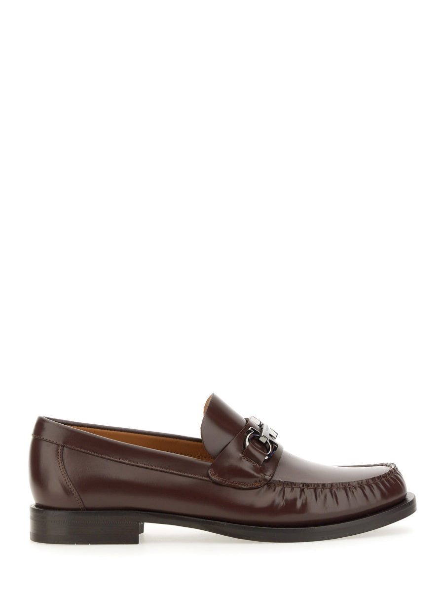 Ferragamo Men's Premium Leather Moccasin with Gancini Hook