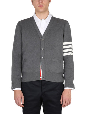 THOM BROWNE Men's Cardigan with V-Neck Closure