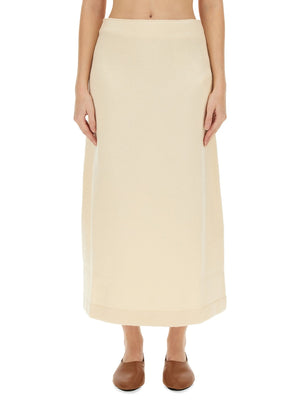 JIL SANDER Wool Midi Skirt - Size 38