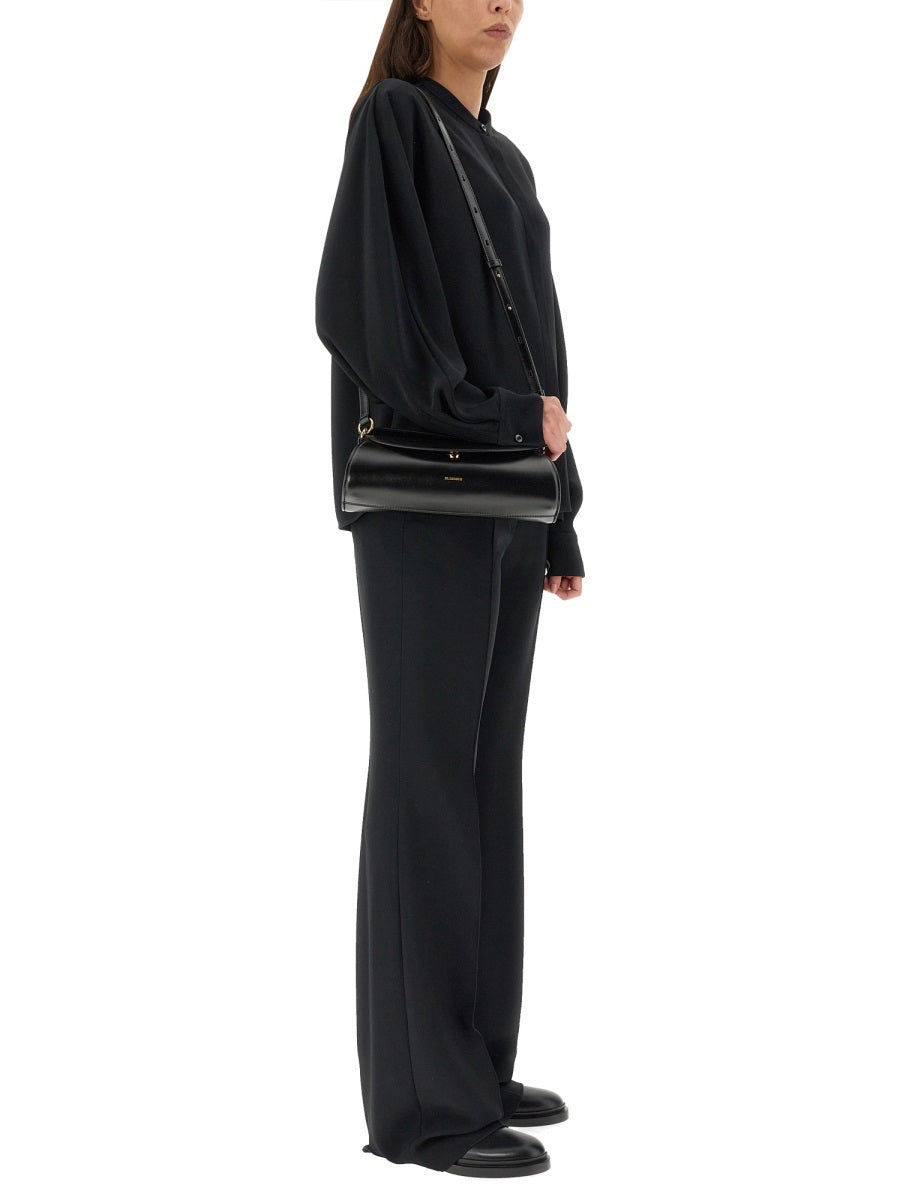 JIL SANDER Viscose Blend Trousers with Concealed Closure