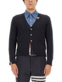 THOM BROWNE Classic V-Neck Wool Cardigan for Men