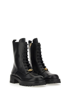 VERSACE Lace-Up Leather Boots for Women