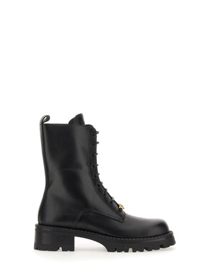 VERSACE Lace-Up Leather Boots for Women