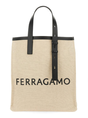 Ferragamo Logo-Embellished Tote Handbag for Men