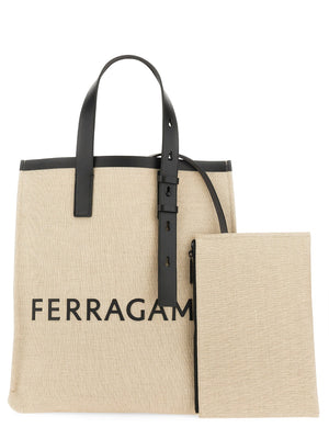 Ferragamo Logo-Embellished Tote Handbag for Men