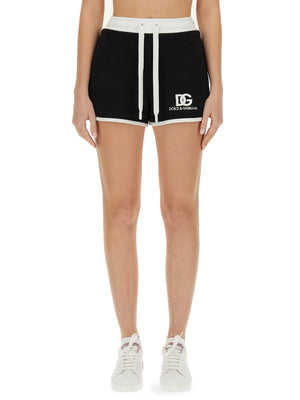 DOLCE & GABBANA Embroidered Logo Shorts - Size 40 IT