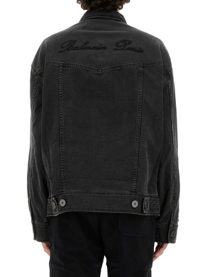 BALMAIN Men's Regular Fit Denim Jacket - Size 48