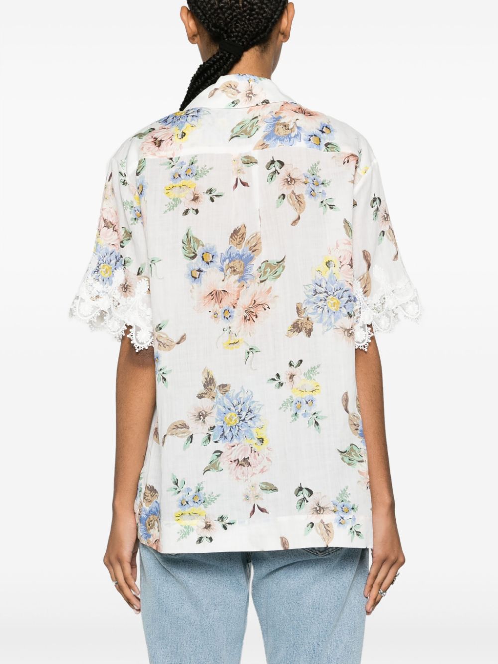 ZIMMERMANN Lace Trim Oversized Shirt