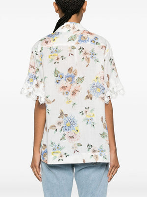 ZIMMERMANN Lace Trim Oversized Shirt