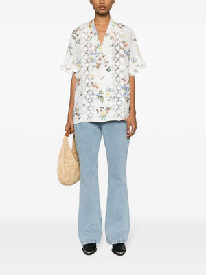 ZIMMERMANN Lace Trim Oversized Shirt