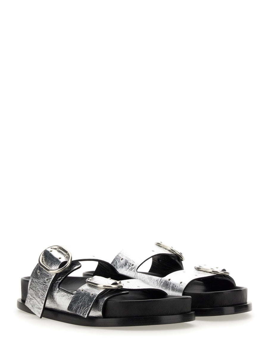 JIL SANDER Leather Sandal with Buckle - Women’s Flats