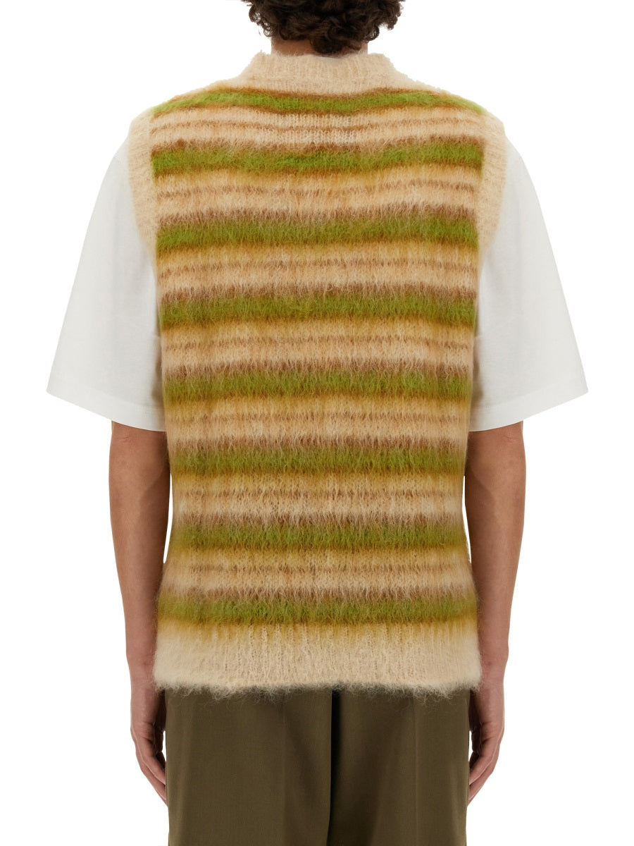 MARNI Men's Striped Mohair Vest - Size 48 IT