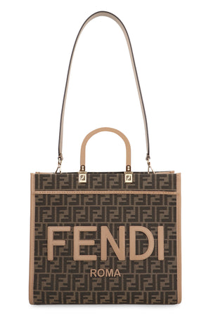 FENDI サンシャイン ミディアム トートバッグ（サンドカラー、カーフスキン100%、女性用）