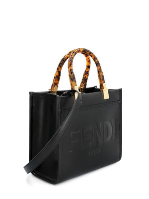 FENDI Stunning Yellow Raffia Canvas Tote Handbag