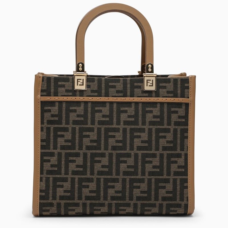 FENDI サンシャイン スモール ジャガード トップハンドル トート ブラウン - SS24 レディース コレクション