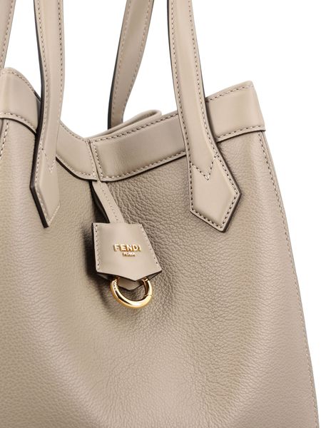 FENDI Medium Convertible Handbag with Top Handles and Logo Pendant