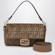 FENDI Medium Jacquard Velvet Handbag with Crystal Closure