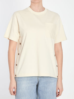 MONCLER Women's Pocket T-Shirt with Gathered Detail - Size XS