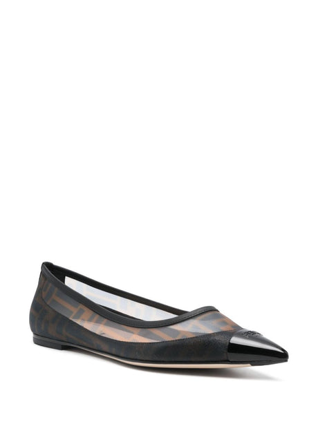 FENDI Pointy-Toe Ballet Flats