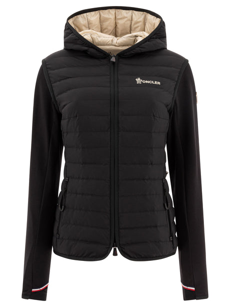 MONCLER GRENOBLE Women's Mini Waist Drawstring Hooded Quilted Panel Jacket