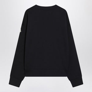 MONCLER Crew Neck Cotton Sweatshirt with Logo Patch for Women - SS25