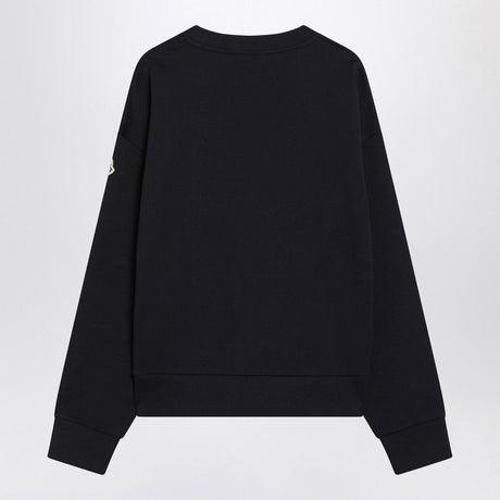 MONCLER Crew Neck Cotton Sweatshirt with Logo Patch for Women - SS25