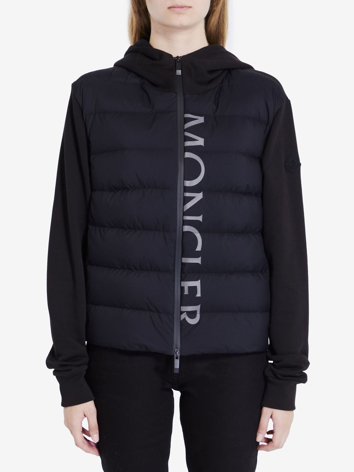 MONCLER フロントジップ付き中綿フーディー