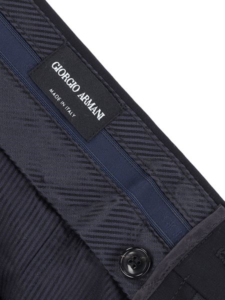 GIORGIO ARMANI Men's Dark Blue Pleated Pants for FW23