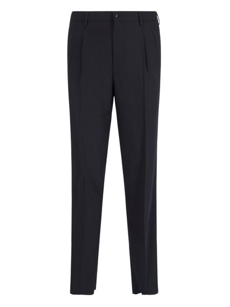 GIORGIO ARMANI Men's Dark Blue Pleated Pants for FW23