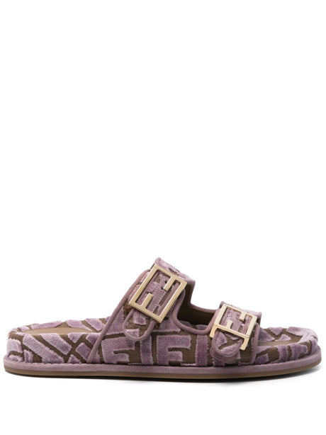 FENDI Double Buckle Sandals with Moulded Footbed - Women’s