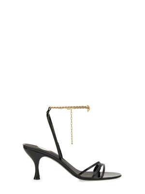 Ferragamo Chic High Heels Sandal with Chain Detail