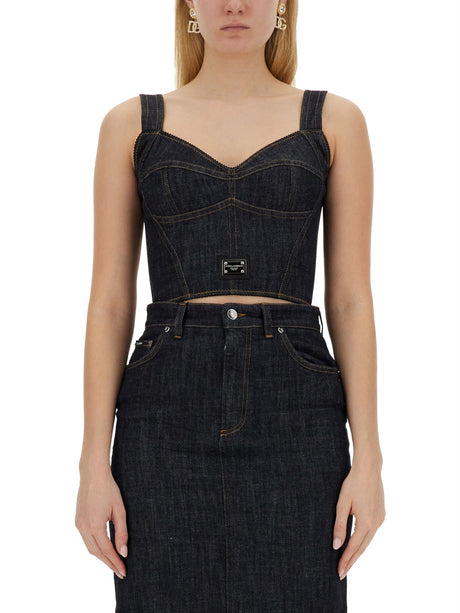 DOLCE & GABBANA Slim Fit Mini Bustier Top