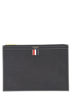 THOM BROWNE Mini Tablet Holder with Zipper Closure