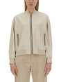 BRUNELLO CUCINELLI Women's Leather Bomber Jacket - Size 40 IT