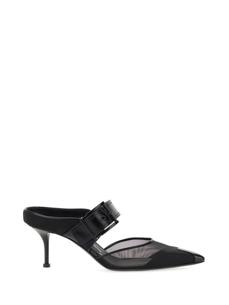 ALEXANDER McQUEEN Punk Sandal with Buckle and 6.5cm Stiletto Heel