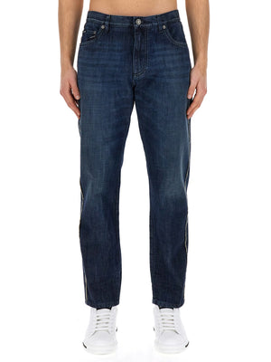 DOLCE & GABBANA Loose Fit 100% Cotton Jeans for Men