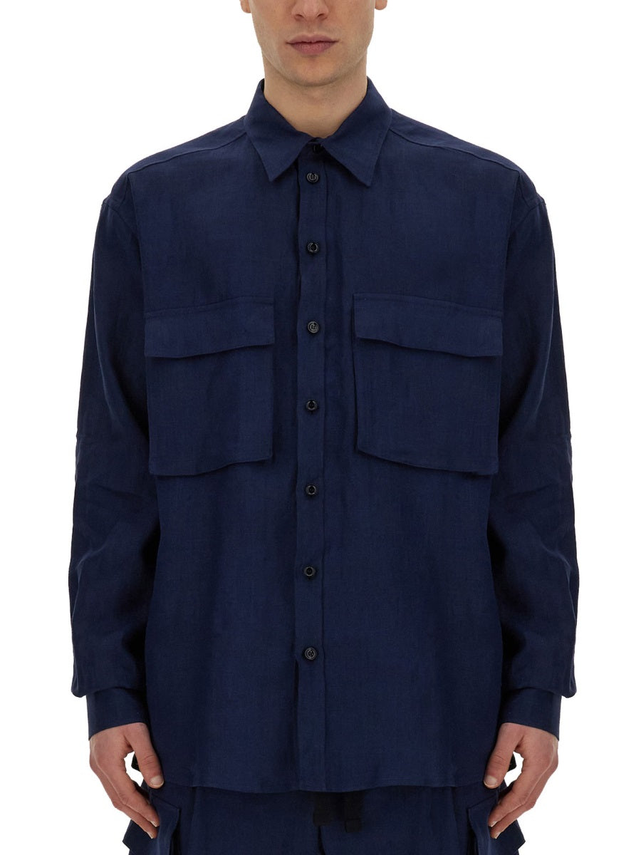 DOLCE & GABBANA Oversized Pocketed Linen Shirt - Size L